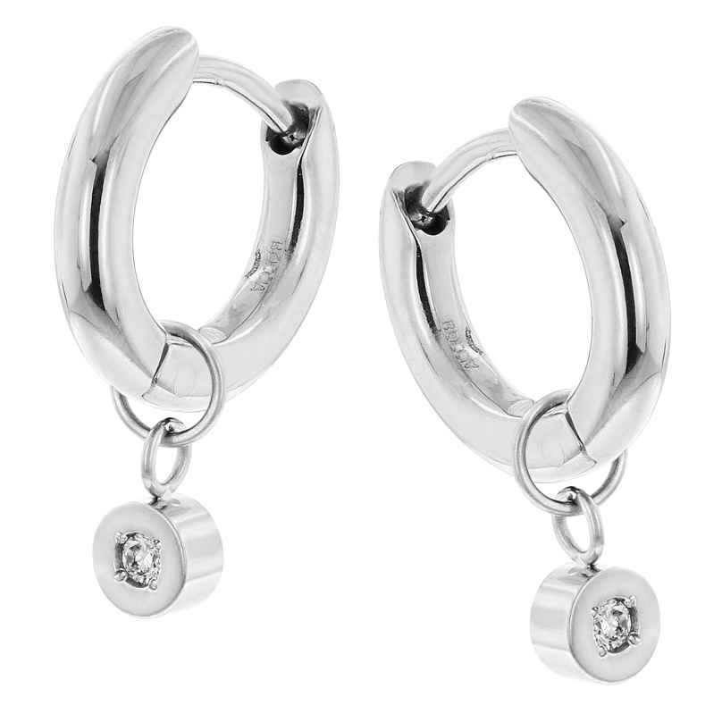 Boccia 05086-03 Women's Hoop Earrings Titanium with Diamonds 4040066285481