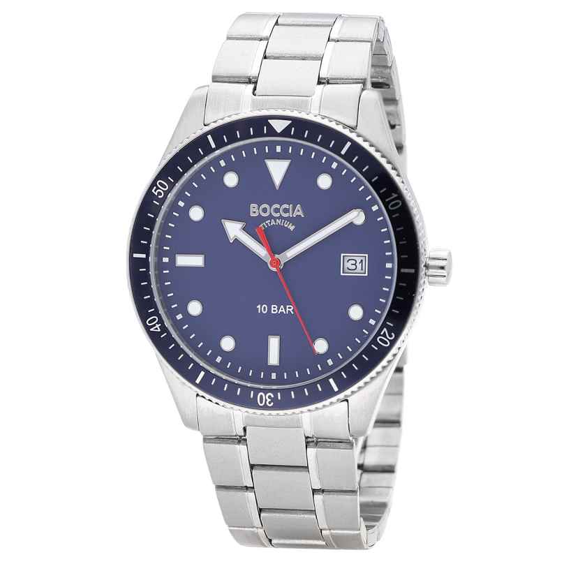 Boccia 3664-04 Men's Wristwatch Titanium 10 bar Blue 4040066288666