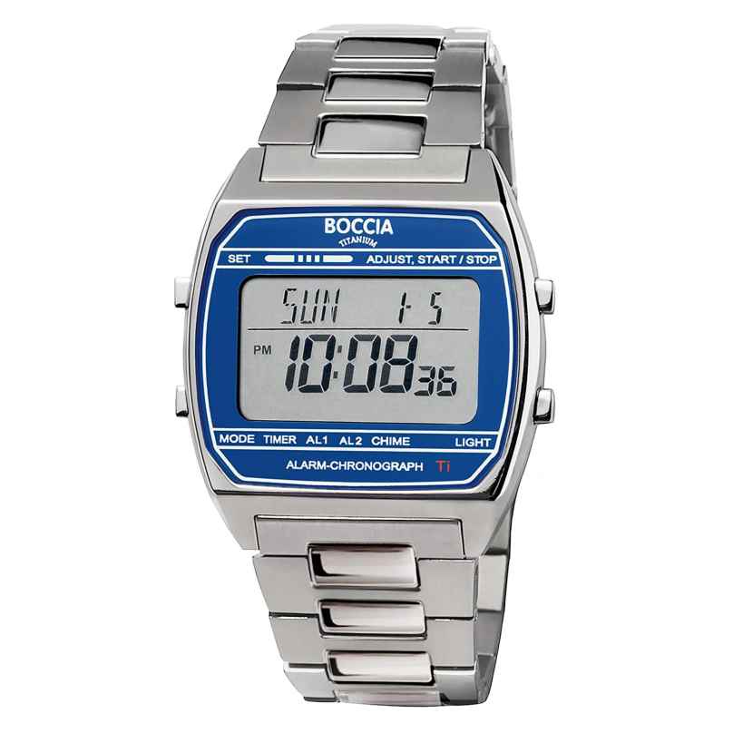 Boccia 3738-06 Unisex-Armbanduhr Digital Titan Blau 4040066288703