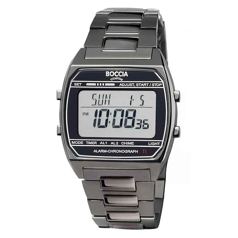Boccia 3738-07 Unisex-Uhr Digital Titan Schwarz 4040066288680