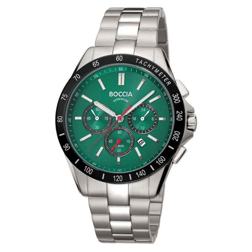 Boccia 3733-02 Herrenuhr Chronograph Titan/Grün 4040066291079
