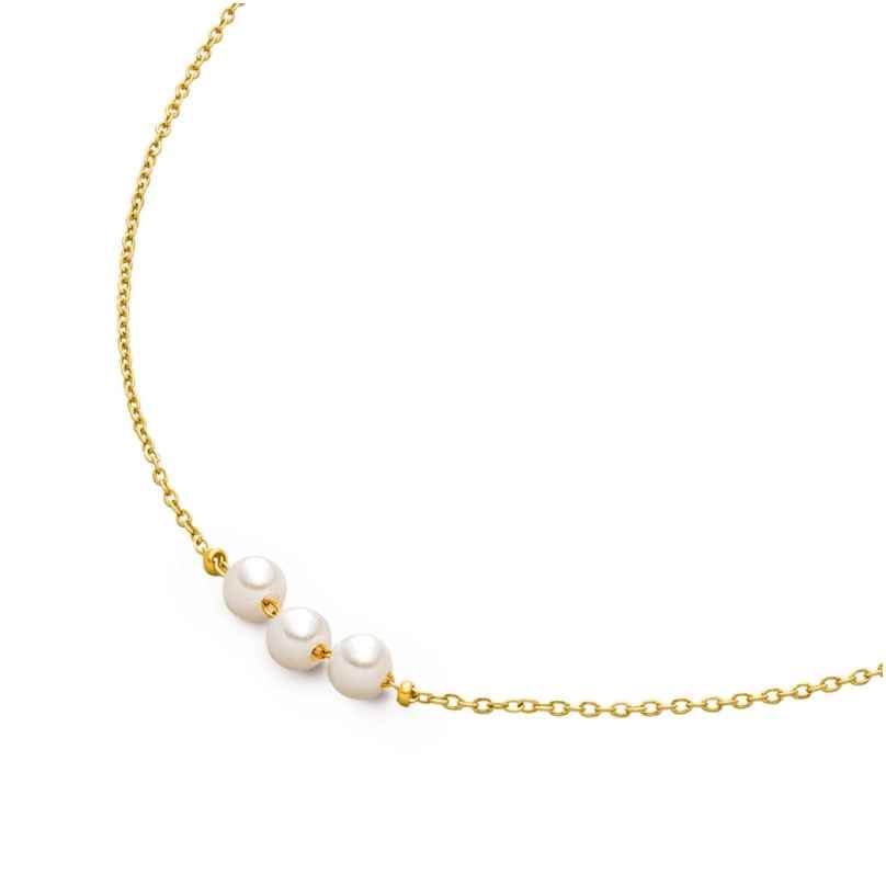 Boccia 08097-02 Damen-Kette Titan Goldplattiert mit 3 Süßwasser-Zuchtperlen 4040066291178