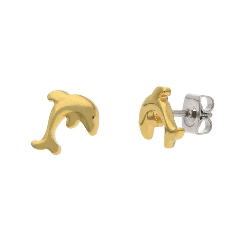 Boccia 05090-02 Kinder-Ohrstecker Titan Ohrringe Delfin Goldfarben 4040066286099