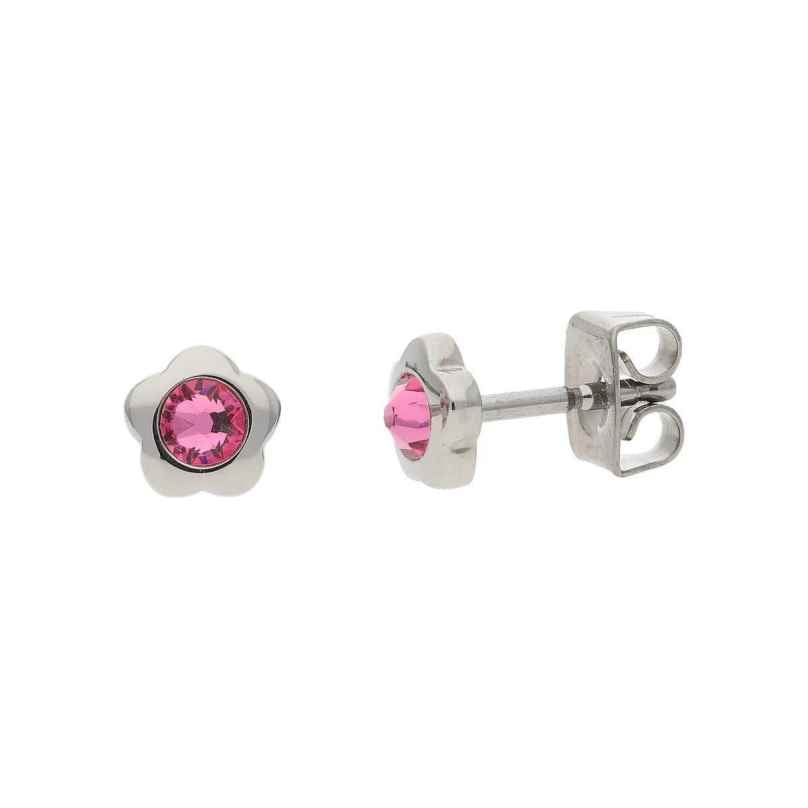 Boccia 05094-02 Titanium Earrings for Children Flower Pink 4040066286235
