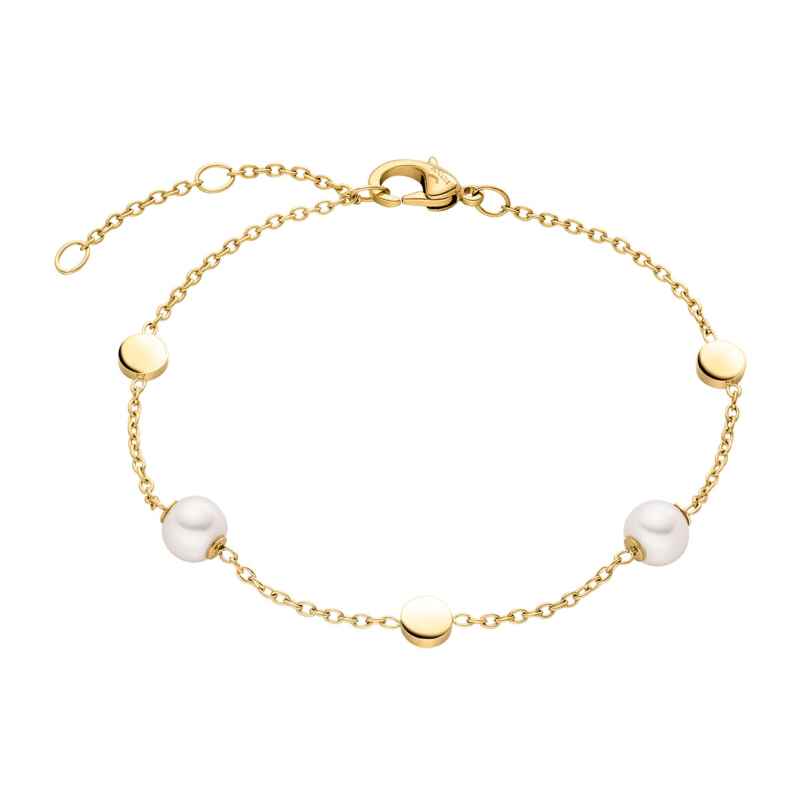 Boccia 03060-02 Damen-Armband Titan Goldfarben mit Perlen 4040066285344