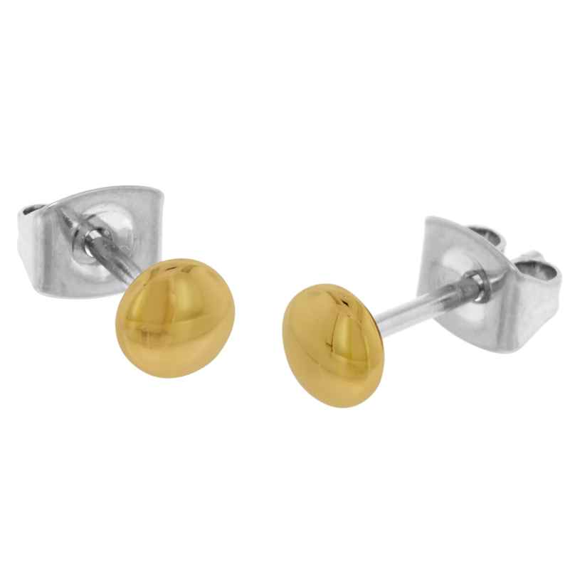 Boccia 05013-02 Titanium Stud Earrings Gold Tone round 4040066238944