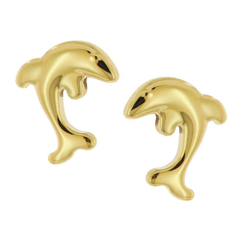 Boccia 05075-02 Children's Stud Earrings Titanium Dolphin Gold Tone 4040066280387