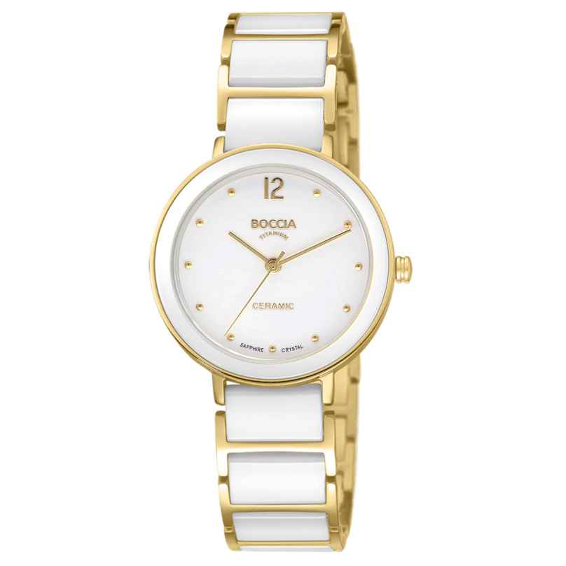 Boccia 3331-03 Women's Watch Titanium Gold Plated/White Ceramic 4040066282299