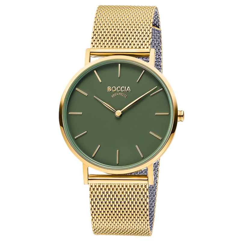Boccia 3273-12 Women's Watch Gold Tone/Green 4040066282251