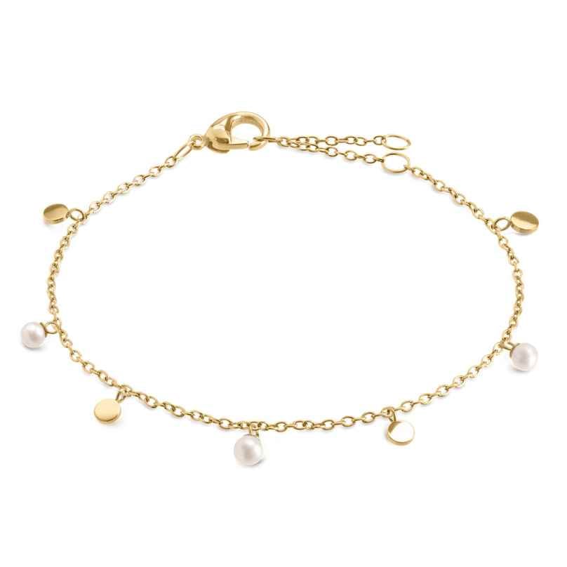 Boccia 03055-02 Damenarmband Titan Goldfarben mit Perlen 4040066282039