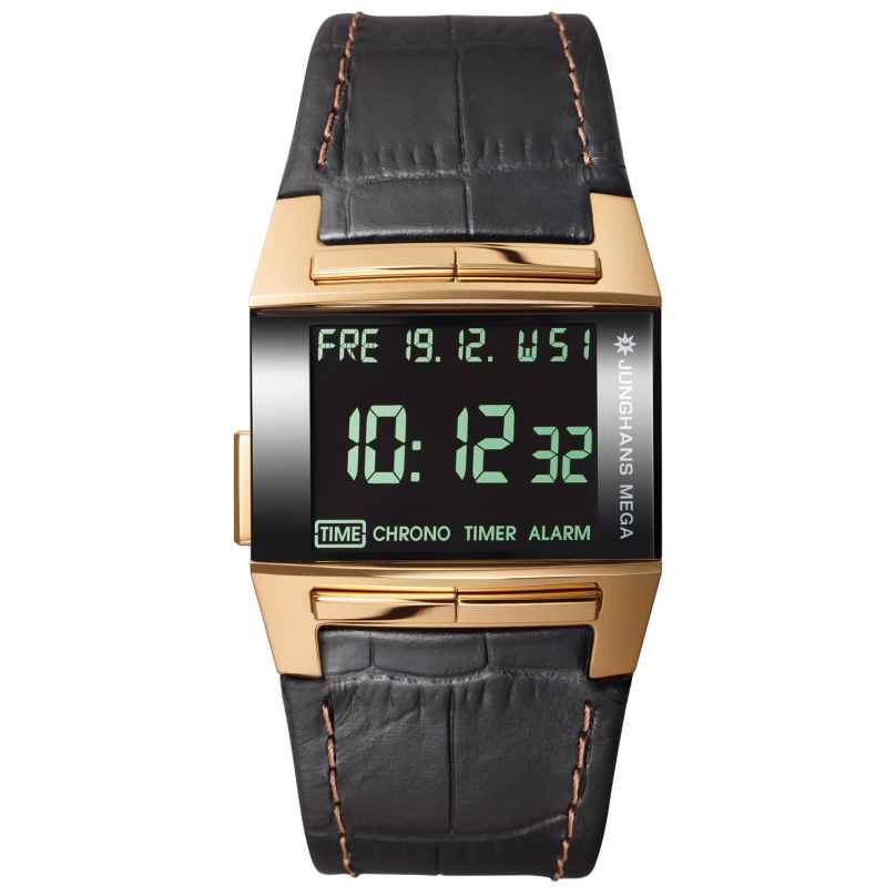 Junghans 26/7302.00 Men's Watch Radio-Controlled Mega 1000 Black/Gold Tone LE 4000897389550
