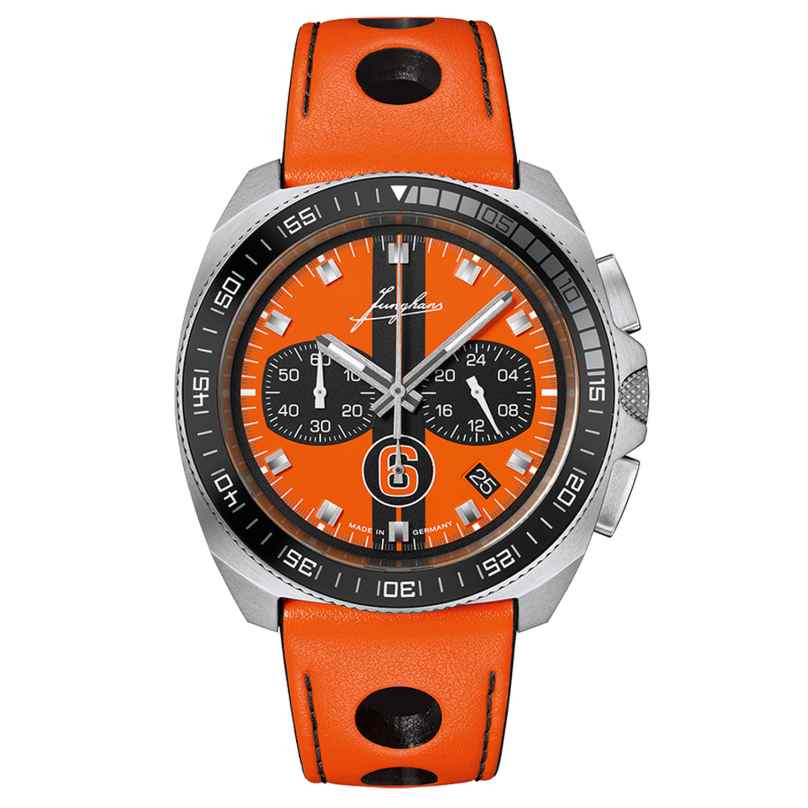 Junghans 41/4557.00 Herrenuhr 1972 Chronoscope Sports Edition 2026 Orange 4000897397210