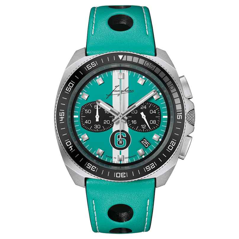 Junghans 41/4558.00 Herrenuhr 1972 Chronoscope Sports Edition 2026 Türkis 4000897397227