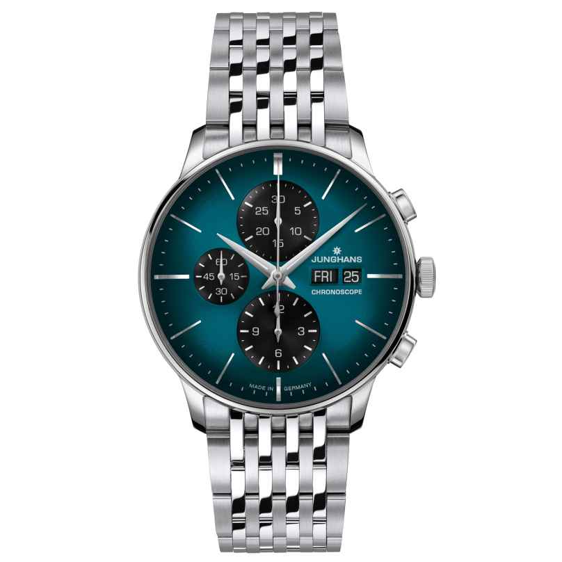 Junghans 27/4622.46 Herren-Automatikuhr Meister Chronoscope Stahl/Petrol 4000897397289