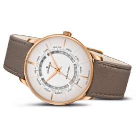 Junghans 027/5012.02 Men's Automatic Watch Meister Worldtimer Leather Strap