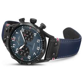 Junghans 027/3396.00 Meister Pilot Chronoscope Fliegeruhr Navy Blau LE