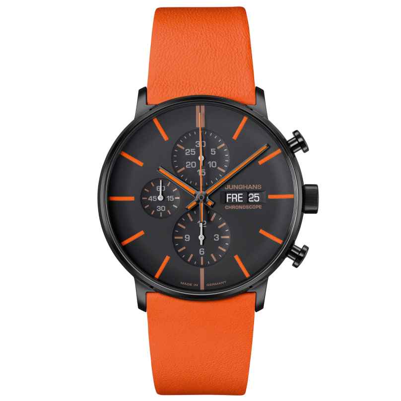 Junghans 027/4370.00 Men's Watch Form A Chronoscope Orange/Black 4000897395360