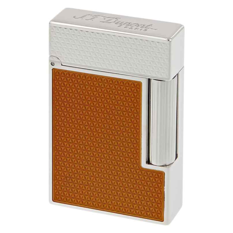 S.T. Dupont C16617 Cigar Lighter Line 2 with Guilloche and Orange Lacquer 3597390279477