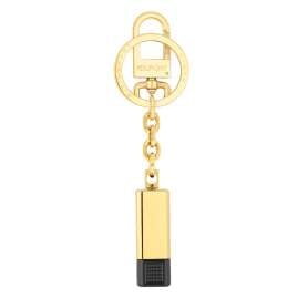 S.T. Dupont 003282P Schlüsselanhänger Double Puncher Schwarz/Goldfarben