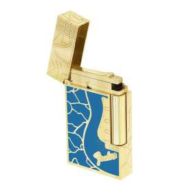 S.T. Dupont C16026CL Lighter Line 2 Fender Turquoise/Gold Tone