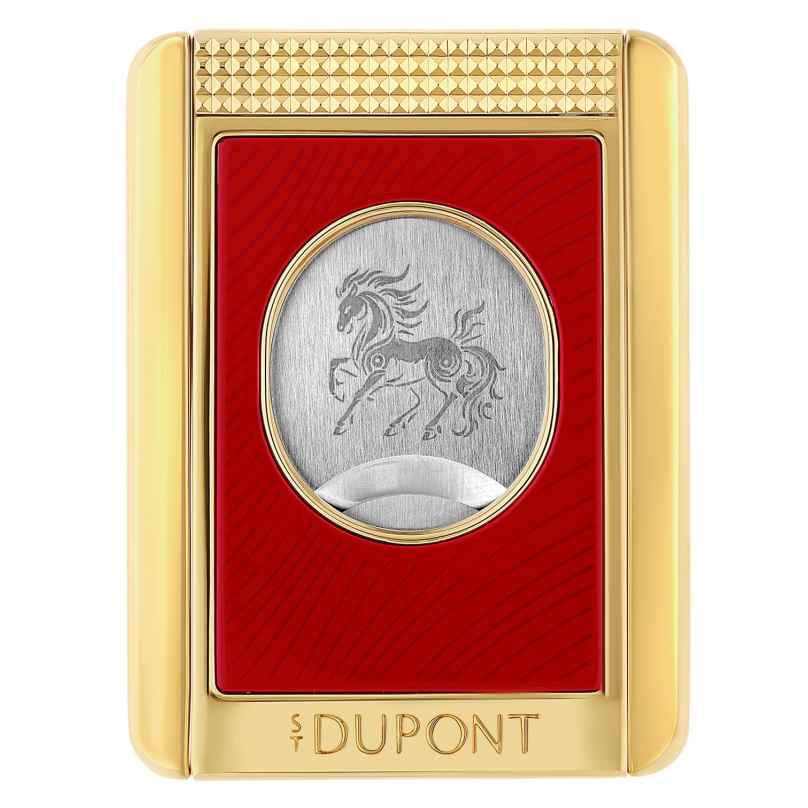 S.T. Dupont 003480H Zigarrenschneider und -bank Chinesisches Jahr des Pferdes Rot 3597390312372