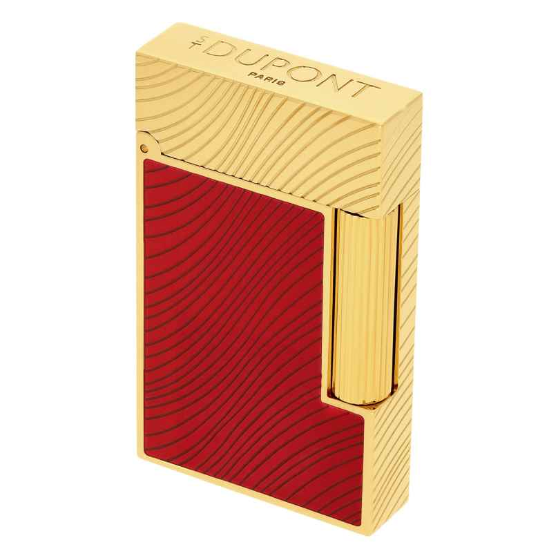 S.T. Dupont C16089CL Feuerzeug Linie 2 Pferdemähne Goldfarben/Rot 3597390313515