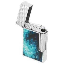 S.T. Dupont C16035CL Feuerzeug Linie 2 Geode Palladiumfarben/Blau