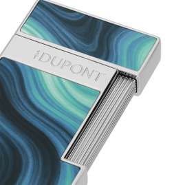S.T. Dupont 028035 Lighter Slimmy Geode Chrome Tone/Blue