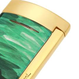 S.T. Dupont C16036CL Lighter Minijet Geode Gold Tone/Green