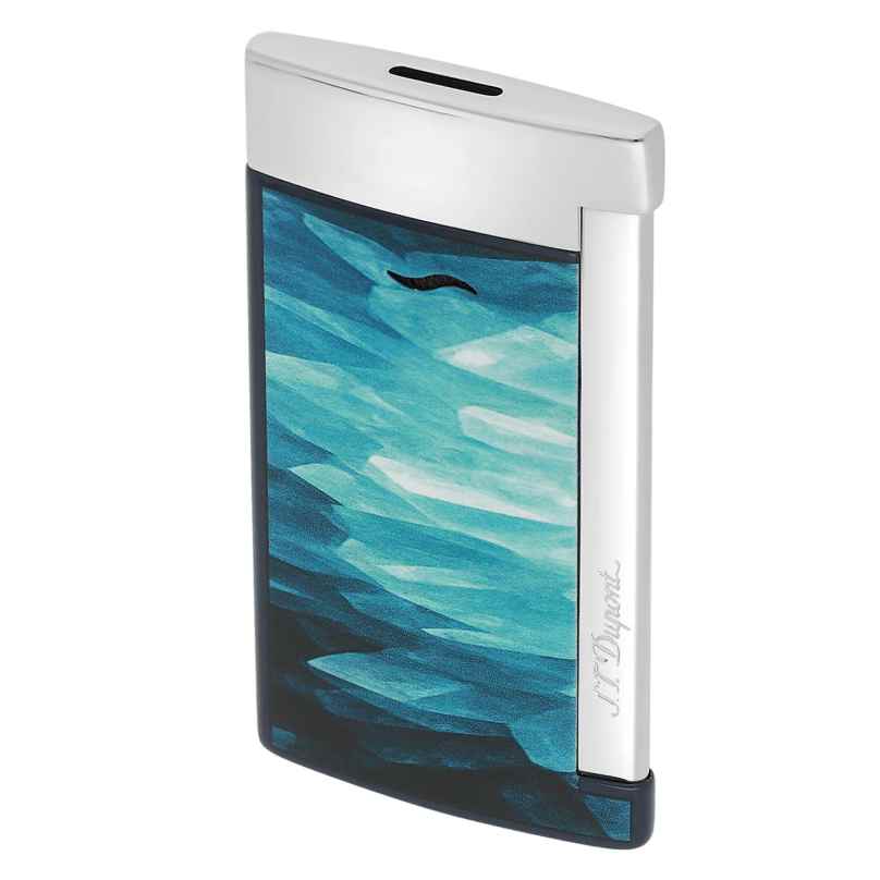 S.T. Dupont 027035 Feuerzug Slim 7 Geode Chromfarben/Blau 3597390318817