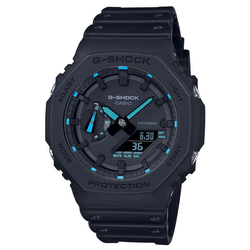 Casio GA-2100-1A2ER G-Shock Classic AnaDigi Men's Watch Black/Turquoise 4549526319235