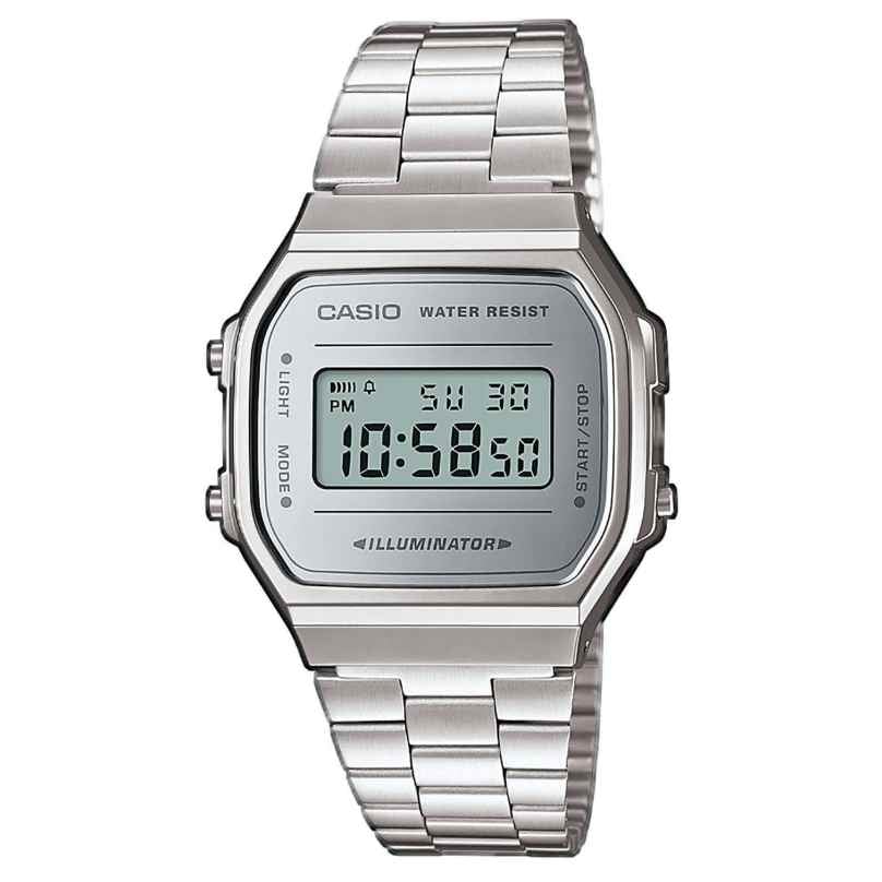 Casio A168WEM-7EF Iconic Armbanduhr Digital Silberfarben 4549526189791