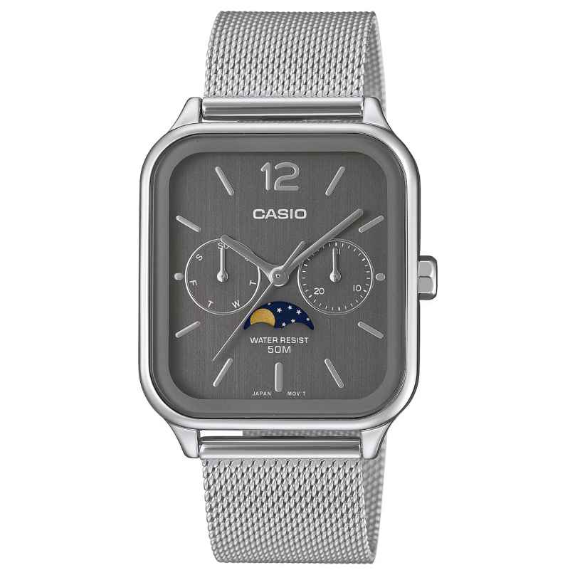 Casio MTP-M305M-8AVER Herrenuhr Multifunktion mit Mondphase Grau 4549526376481