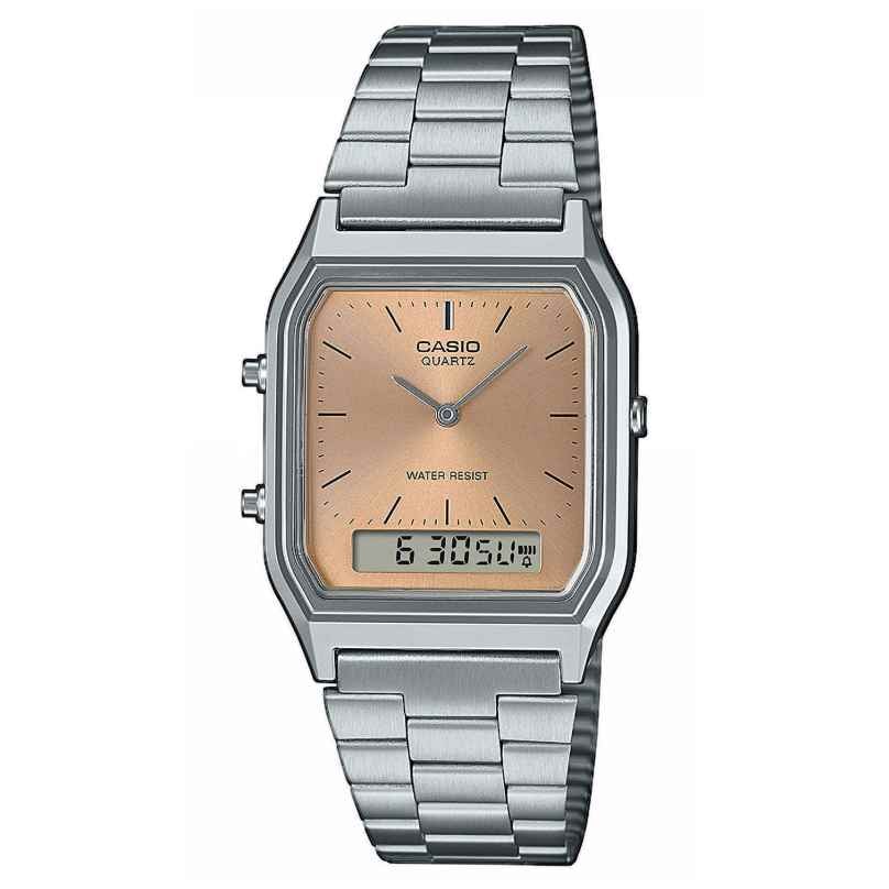 Casio AQ-230A-4AMQYES Armbanduhr Collection Edgy Silber/Kupferfarben 4549526390623