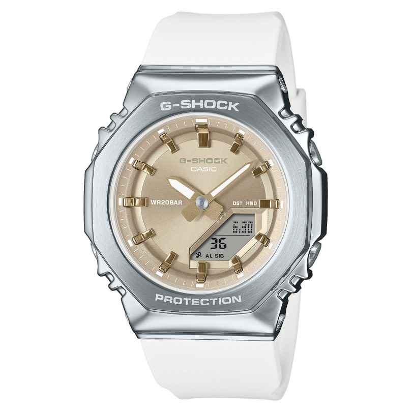 Casio GM-S2110-7A9ER G-Shock Classic Damenuhr Weiß/Goldfarben 4549526393310