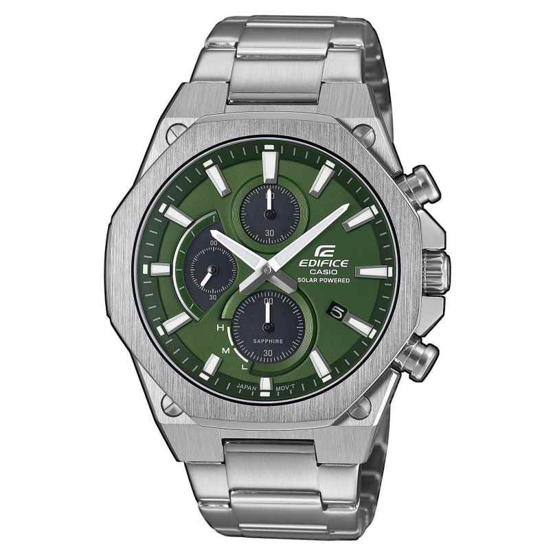 Casio EFS-S570D-3AUEF Edifice Solar Chrono Herrenuhr Stahl/Grün 4549526392542