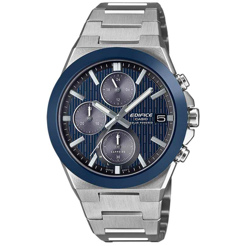 Casio EFS-S650D-2AEF Edifice Herrenuhr Solar Chrono Stahl/Blau 4549526407437