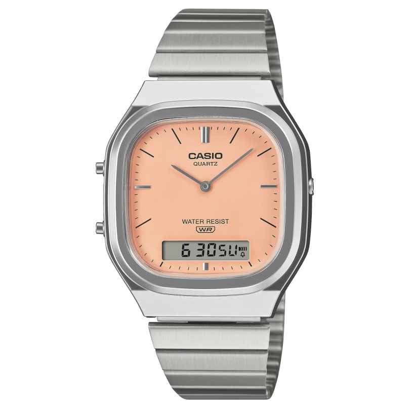 Casio AQ-240E-4AEF Edgy Collection Armbanduhr Ana-Digi Pfirsich 4549526425660