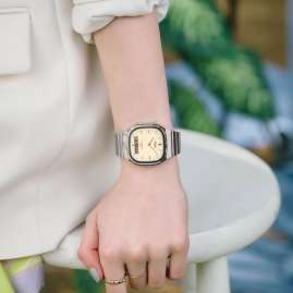 Casio AQ-240E-7A2EF Edgy Collection Wristwatch AnaDigi Cream