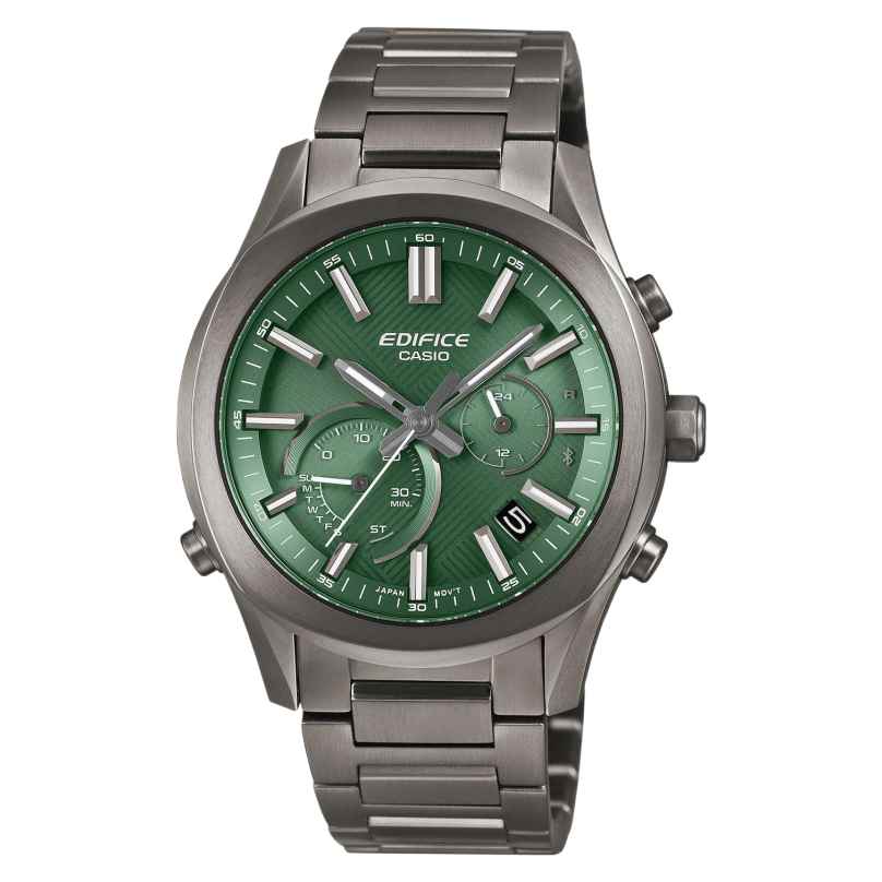 Casio EQB-1300DC-3AEF Edifice Herrenuhr Solar Chrono Grau/Grün 4549526423482
