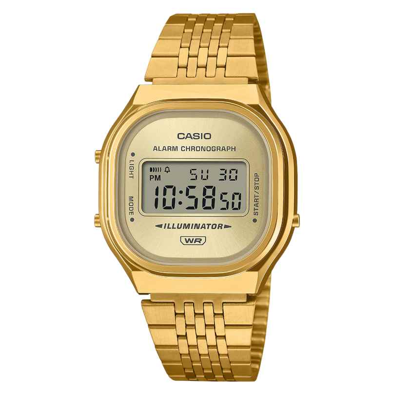Casio A140WEG-9AEF Unisex-Armbanduhr Edgy Collection Goldfarben 4549526422416
