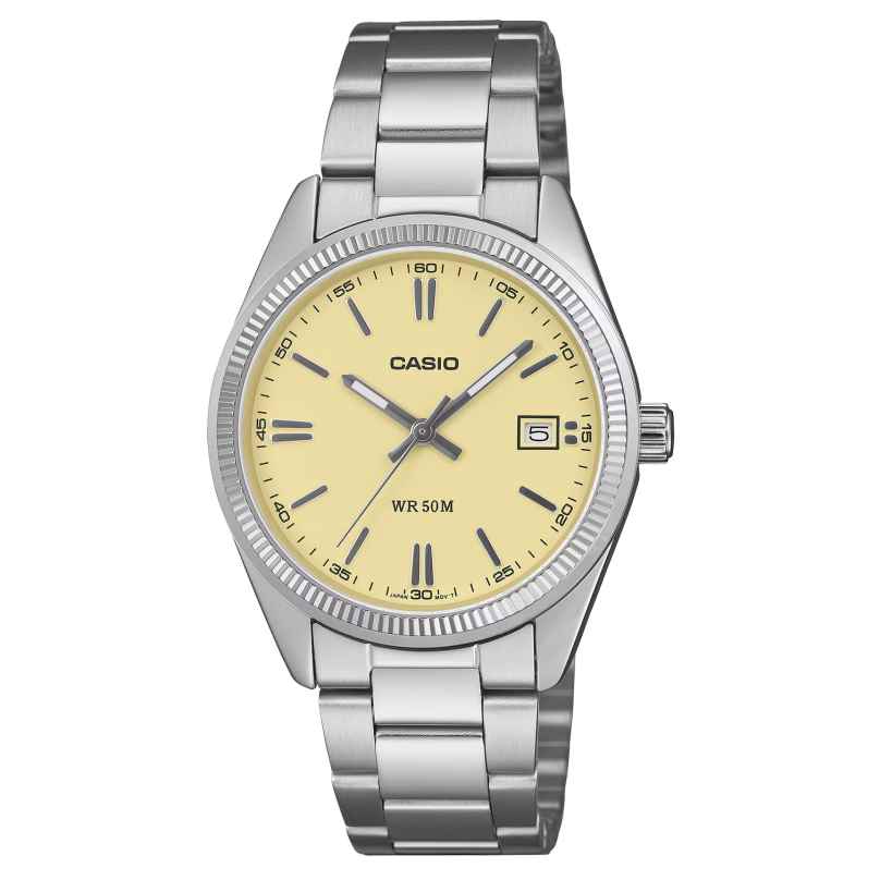 Casio UTP-1302PD-9AVEF Quarz-Armbanduhr in Unisexgröße Edelstahl/Vanille 4549526427824