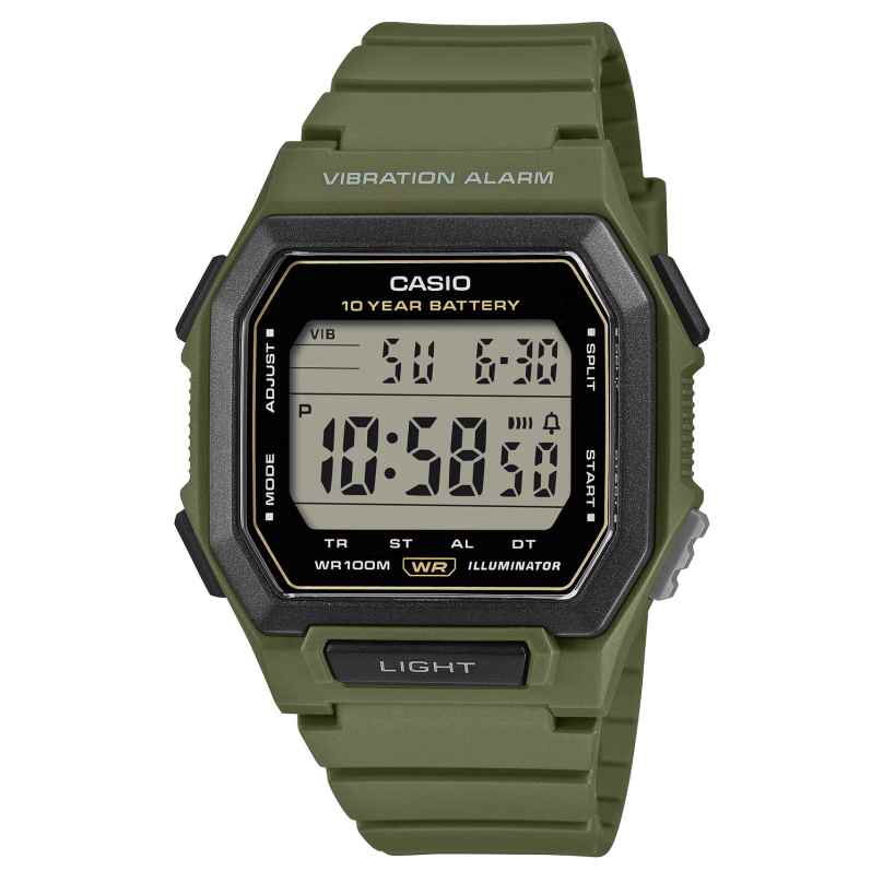 Casio W-738H-3AVEF Digital Watch for Men Dual Time Khaki 4549526424977