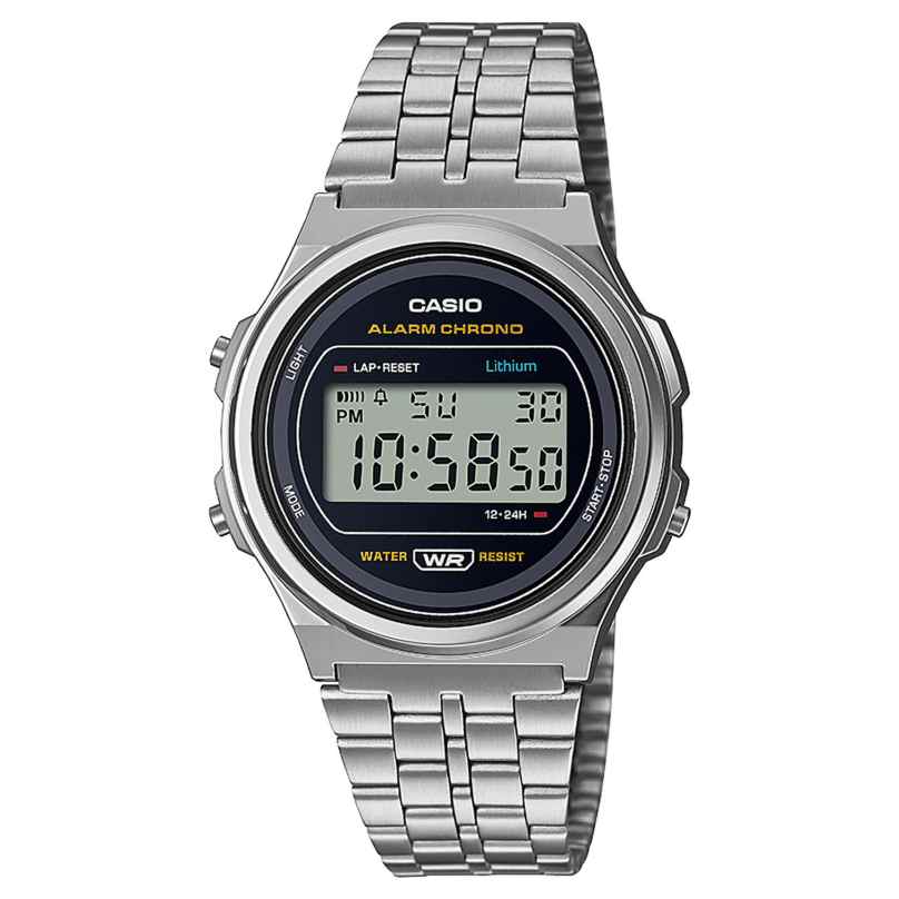 Casio A171WE-1AEF Digital Watch Vintage Silver Tone 4549526300783