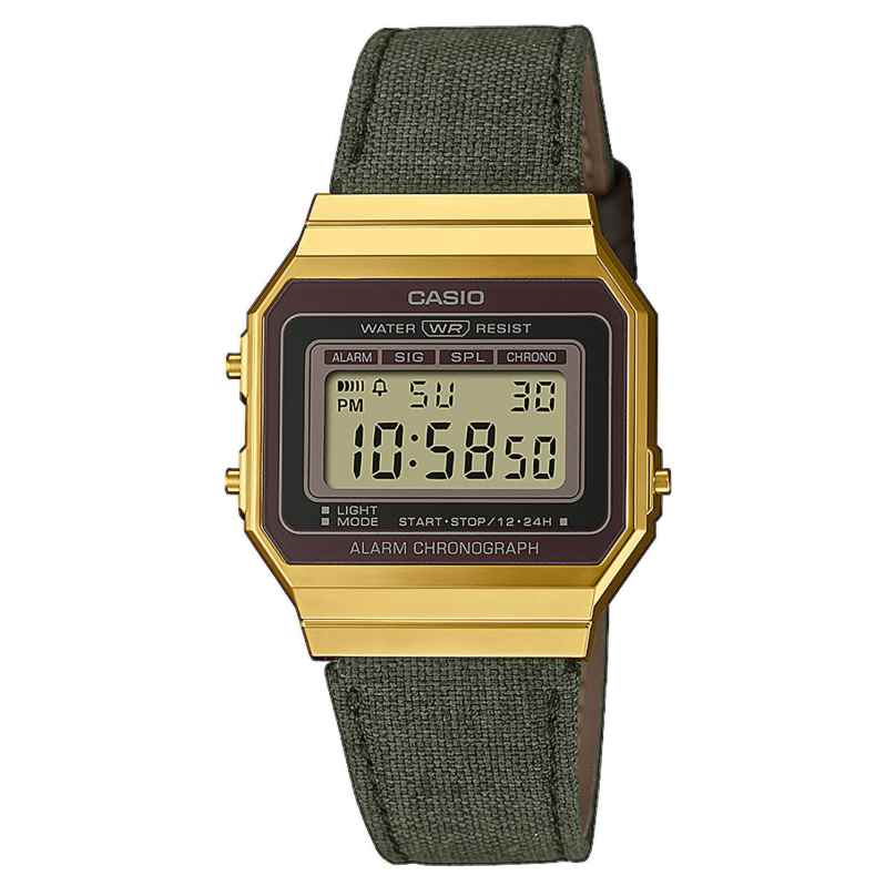 Casio A700WEGL-3AEF Vintage Iconic Ladies' Watch Green/Gold Tone 4549526315169