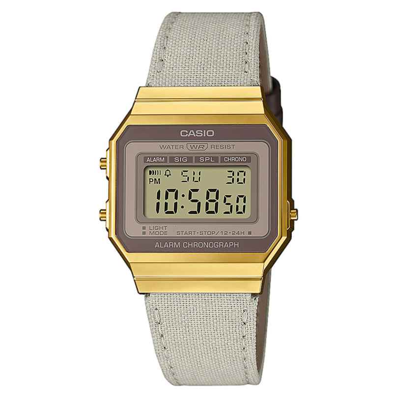 Casio A700WEGL-7AEF Vintage Iconic Ladies' Watch Light Grey/Gold Tone 4549526315244