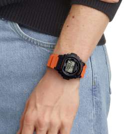Casio W-219H-4AVEF Collection Digital-Armbanduhr Orange/Schwarz