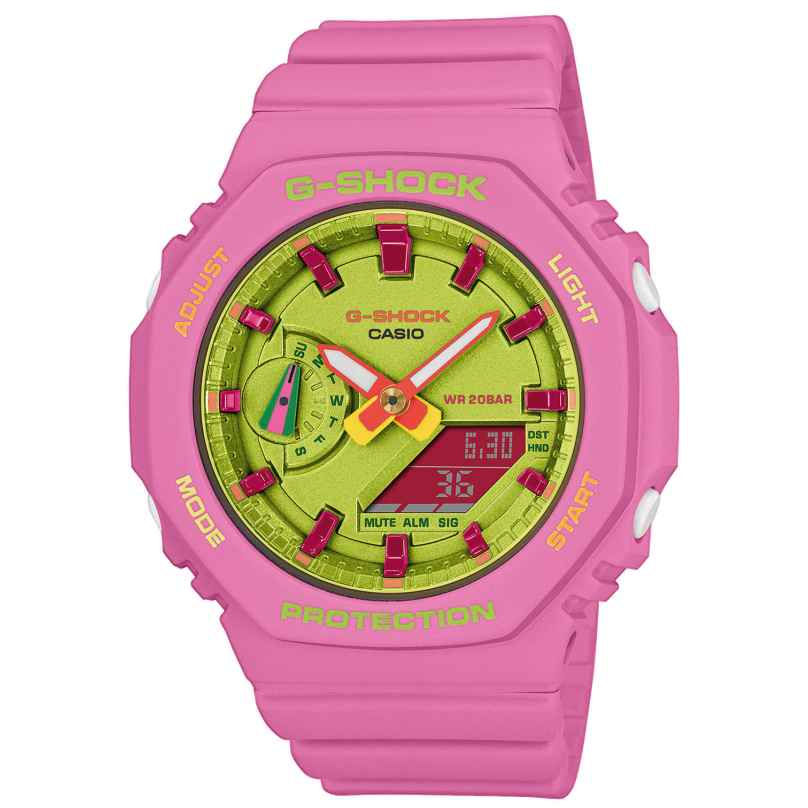 Casio GMA-S2100BS-4AER G-Shock Classic Ana-Digi Wristwatch Pink/Yellow 4549526355004