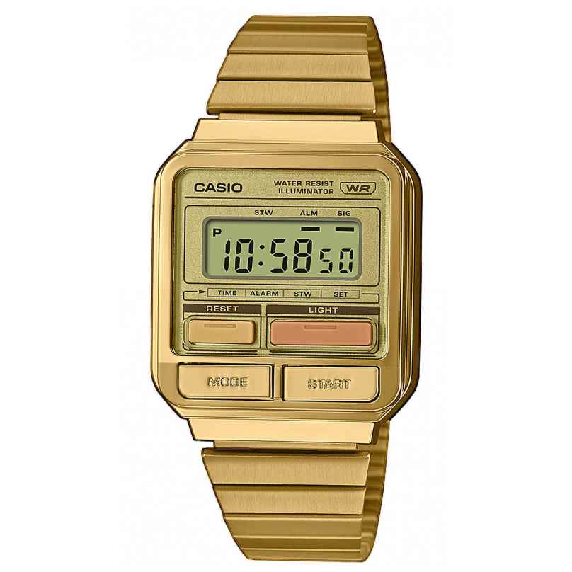 Casio A120WEG-9AEF Vintage Digital Watch in Unisex Size Gold Tone 4549526354052