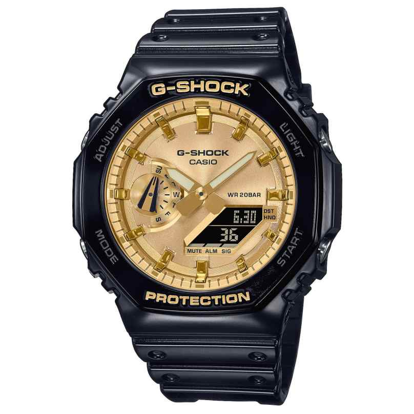 Casio GA-2100GB-1AER G-Shock Classic Ana-Digi Armbanduhr Schwarz/Goldfarben 4549526358203